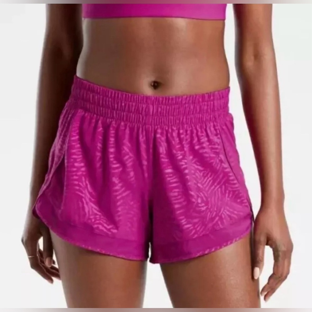 NWT Athleta Women’s‎ PLUS SIZE 1X Printed Mesh Racer Run 4" Short Fiji Magnolia